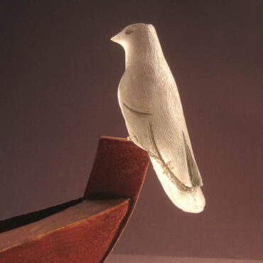 "Sinking Man" • detail of cast glass bird