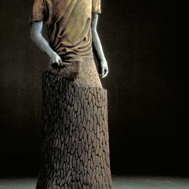 "Carving Man" • terra cotta, slips and glazes. • life-sized